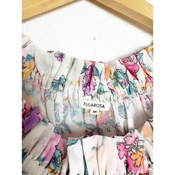 NWT Revolve Tularosa Brogan Off-Shoulder Mini Dress Medium Pink White Floral - Picture 5 of 14
